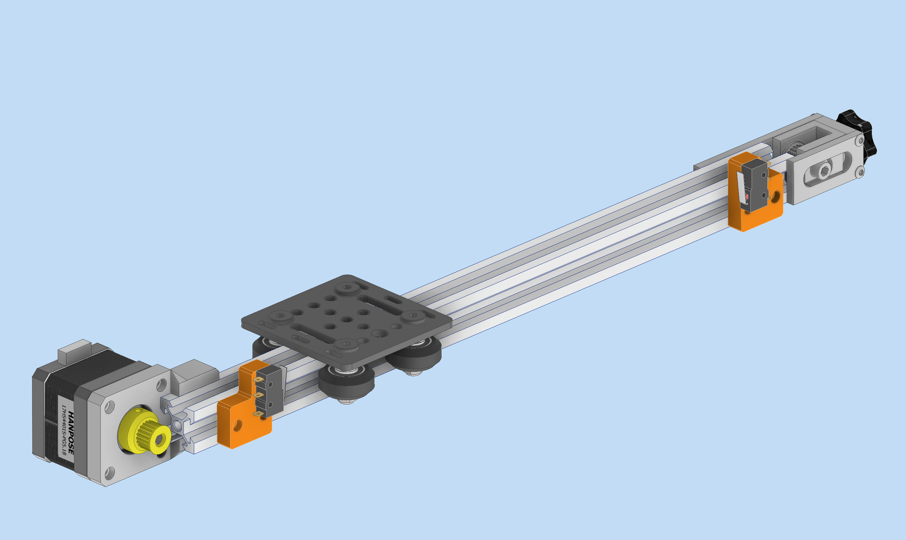 low cost linear guide for automation training with nema 17